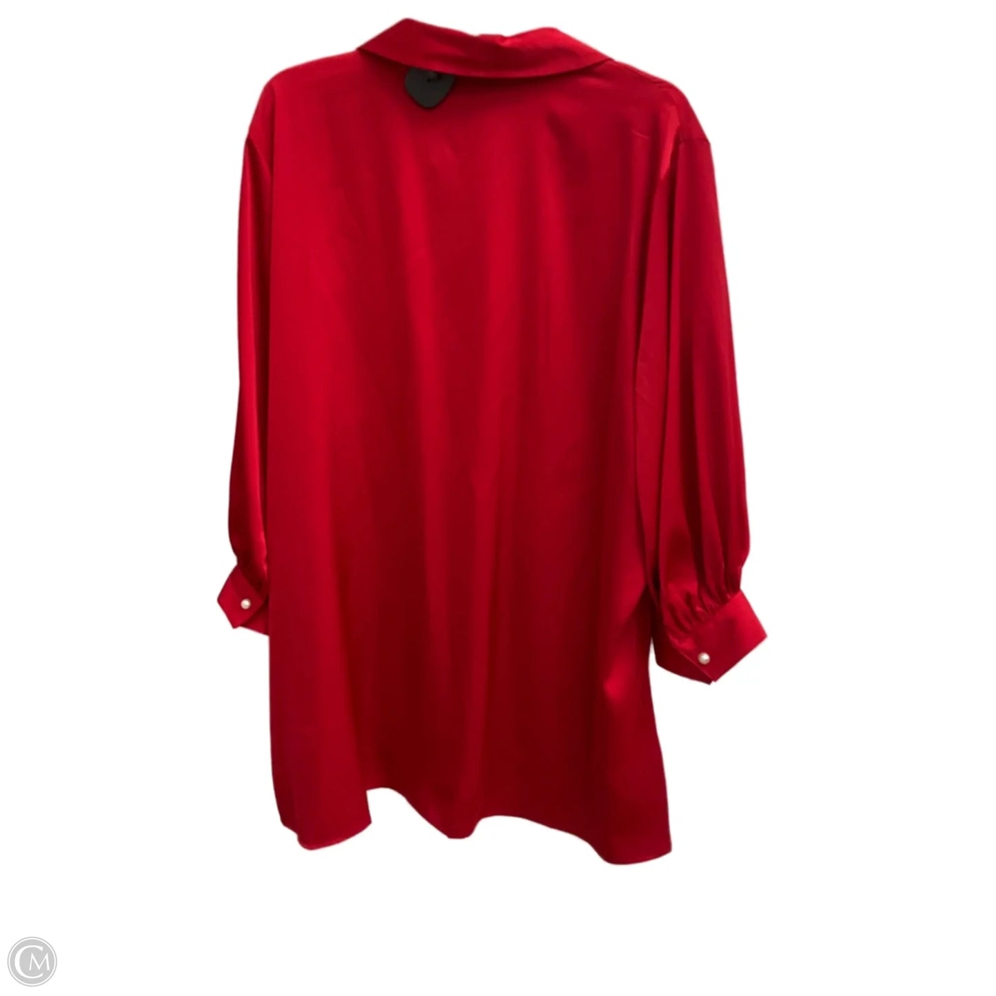 Blouse Long Sleeve By Investments In Red, Size: Xl