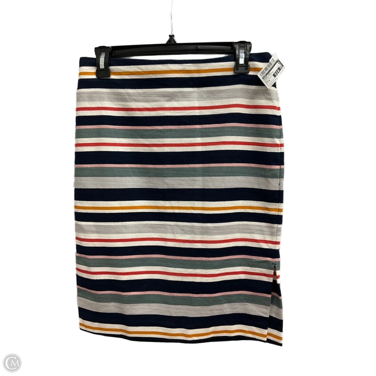 Skirt Midi By Loft In Striped Pattern, Size: 4