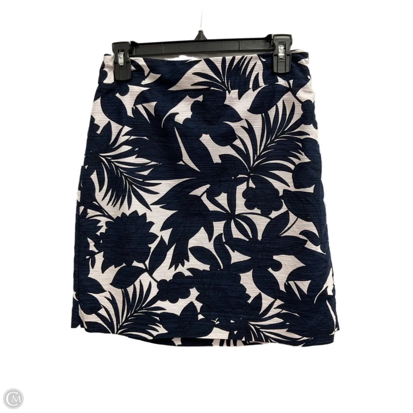 Skirt Midi By Ann Taylor In Blue & White, Size: 2