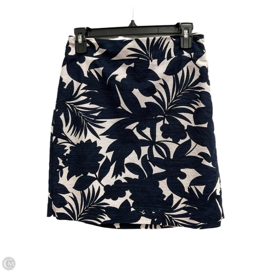 Skirt Midi By Ann Taylor In Blue & White, Size: 2