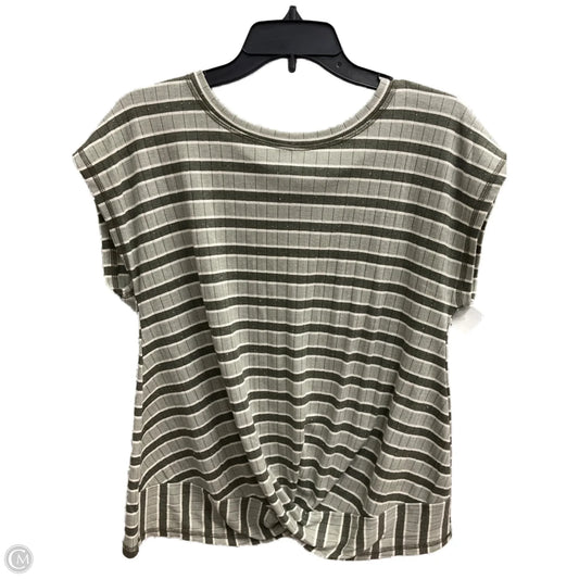 Top Sleeveless By Talbots In Green & White, Size: M