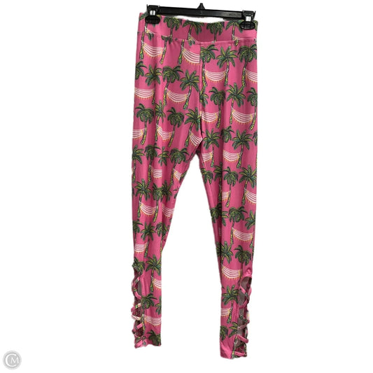 Pants Leggings By Simply Southern In Green & Pink, Size: Osfm