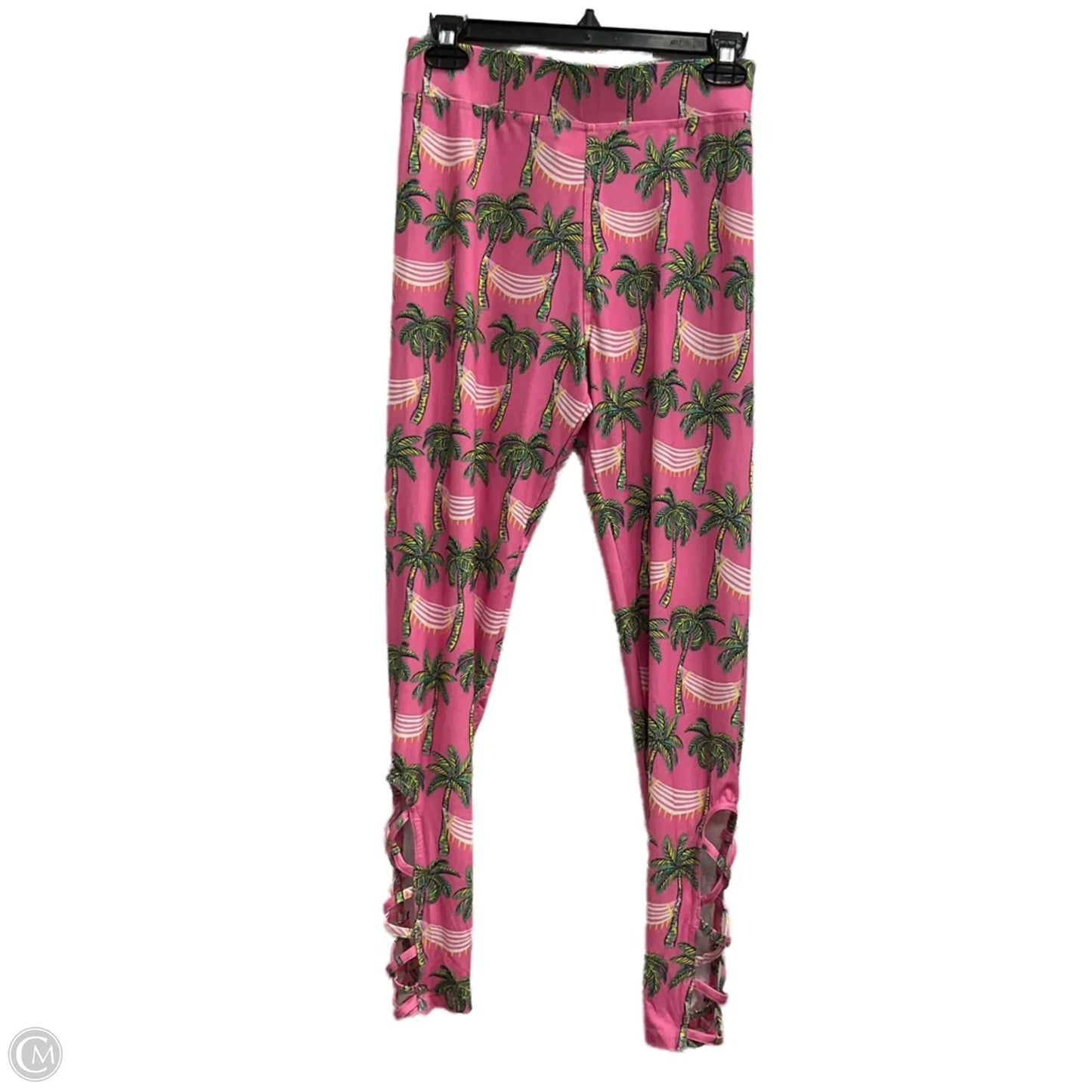 Pants Leggings By Simply Southern In Green & Pink, Size: Osfm