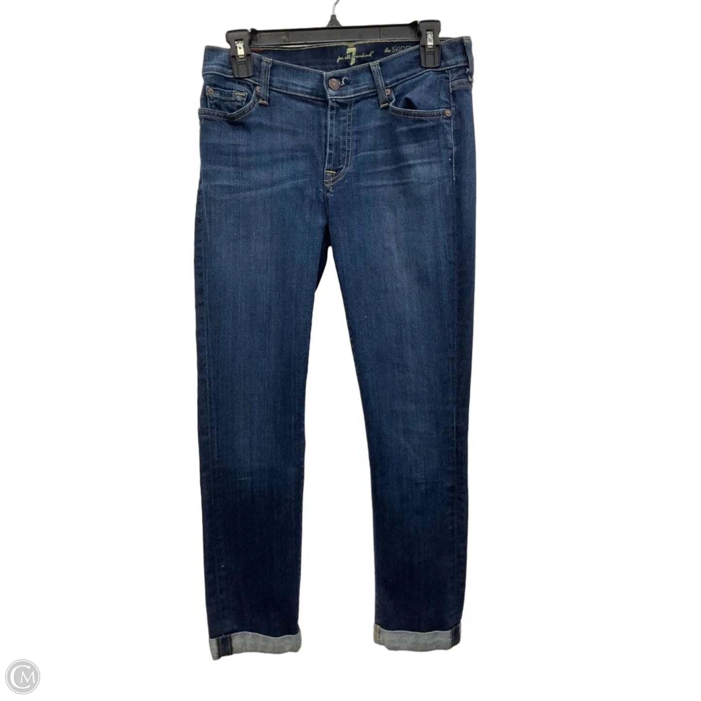 Jeans Cropped By 7 For All Mankind In Blue Denim, Size: 8
