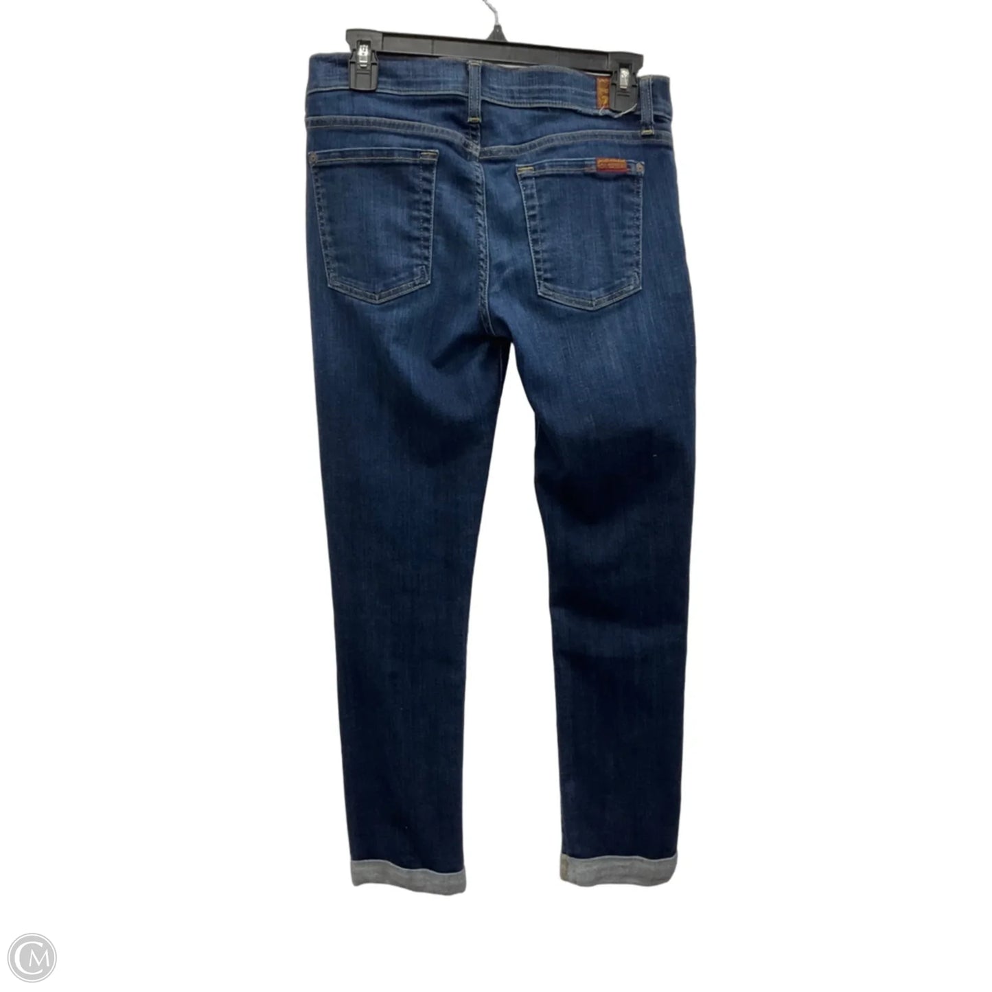 Jeans Cropped By 7 For All Mankind In Blue Denim, Size: 8