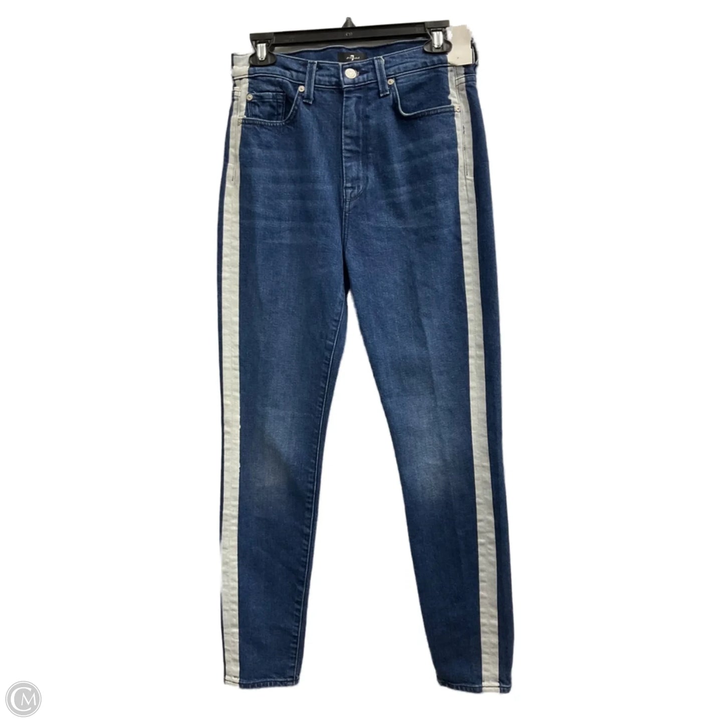 Jeans Skinny By 7 For All Mankind In Blue Denim, Size: 6