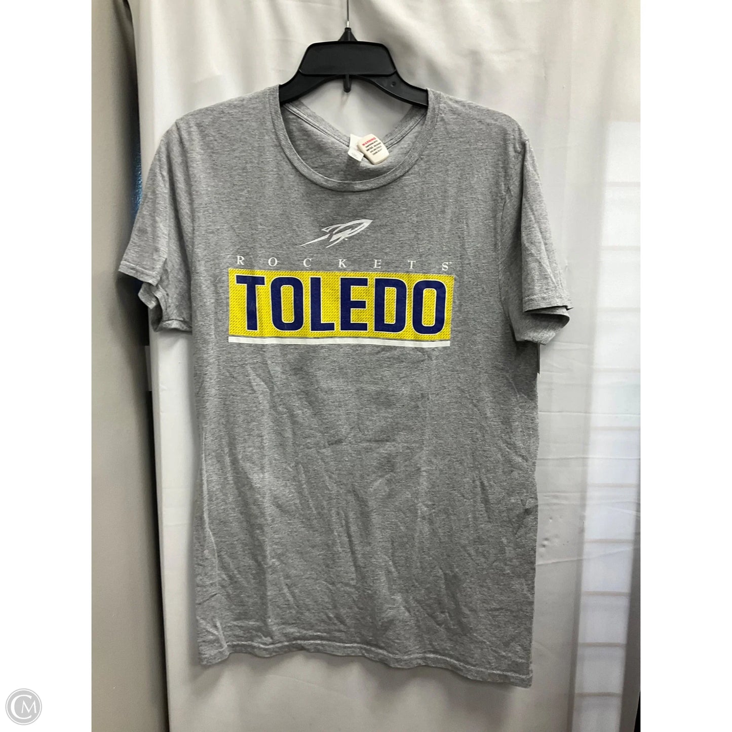 Top Short Sleeve By Fruit Of The Loom In Grey, Size: M