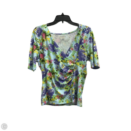 Top Short Sleeve By Talbots In Floral Print, Size: Lp