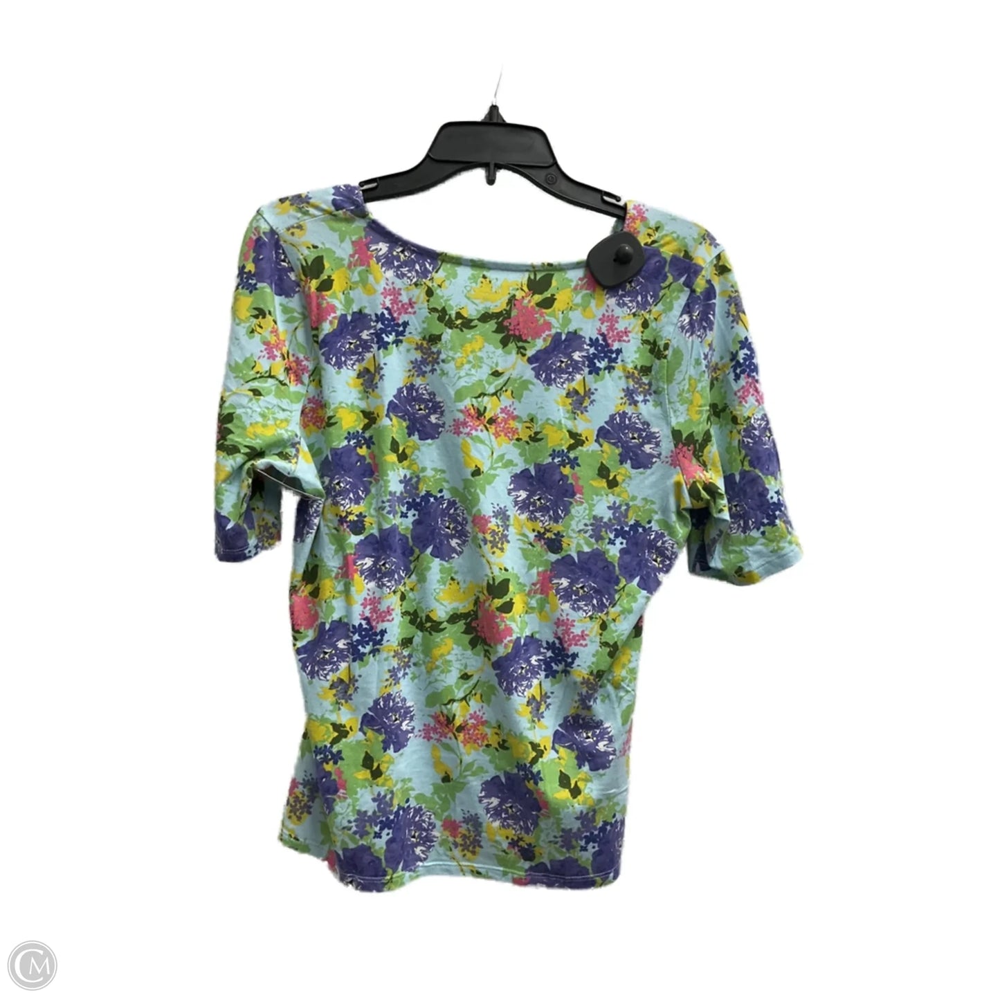 Top Short Sleeve By Talbots In Floral Print, Size: Lp