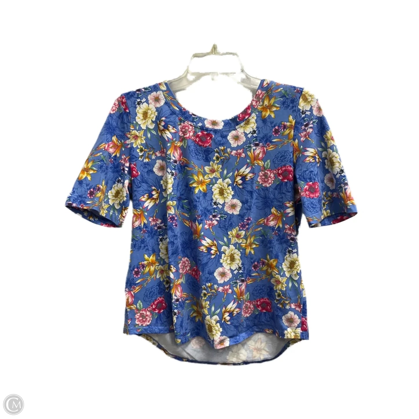 Top Short Sleeve By Talbots In Floral Print, Size: Lp