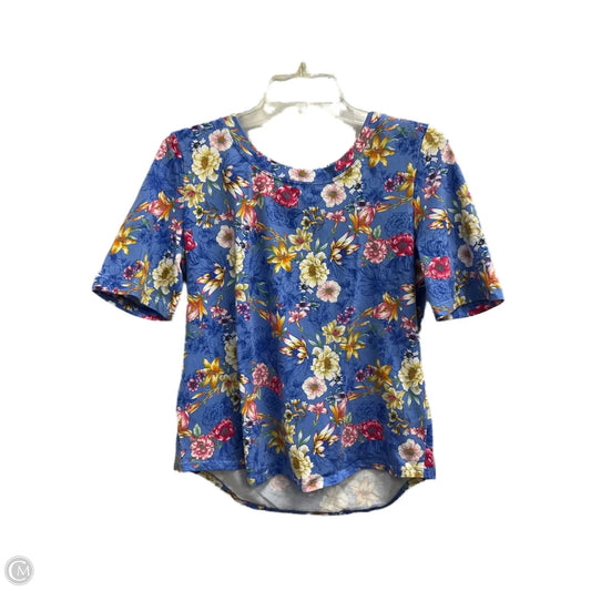 Top Short Sleeve By Talbots In Floral Print, Size: Lp