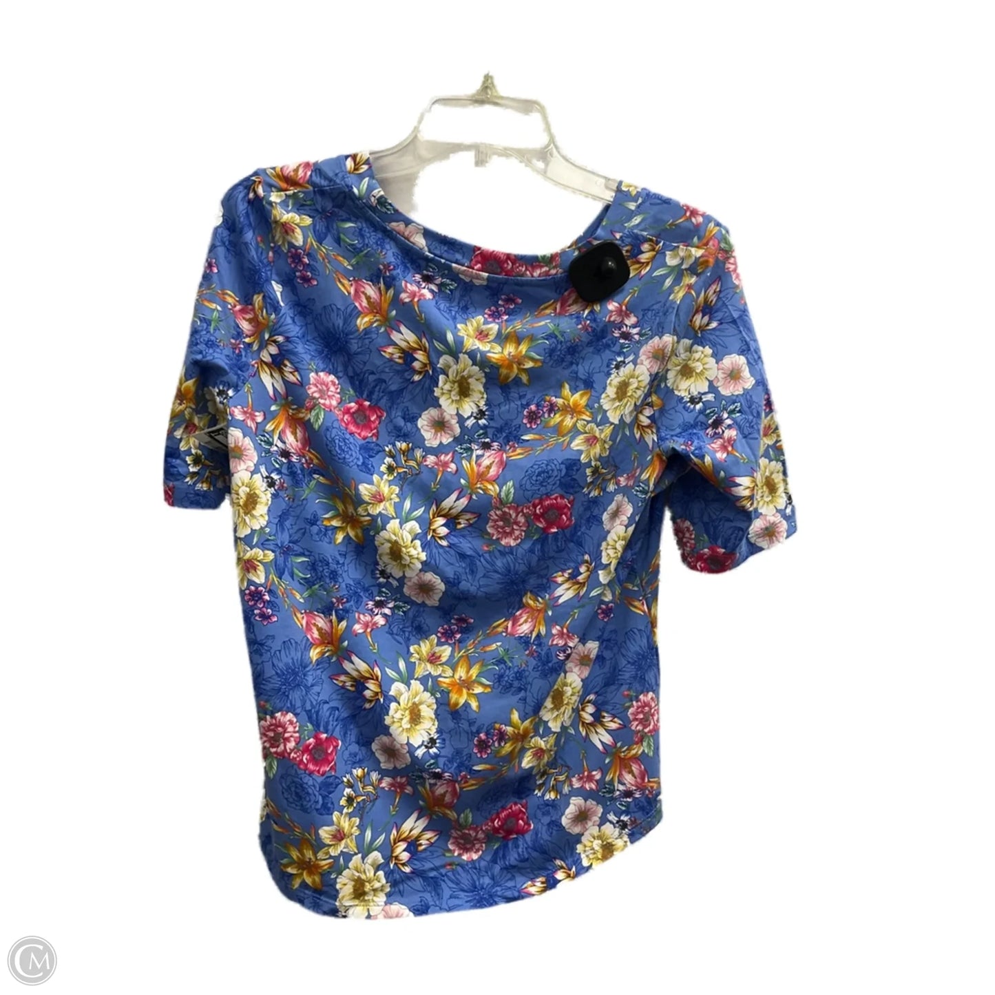 Top Short Sleeve By Talbots In Floral Print, Size: Lp