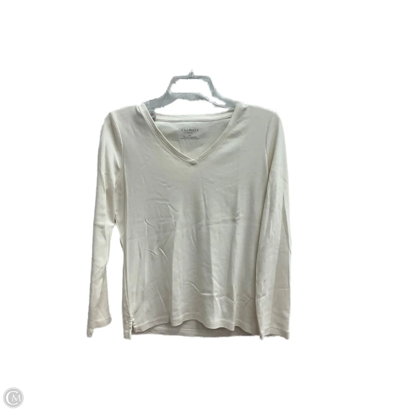 Top Long Sleeve Basic By Talbots In Cream, Size: Mp