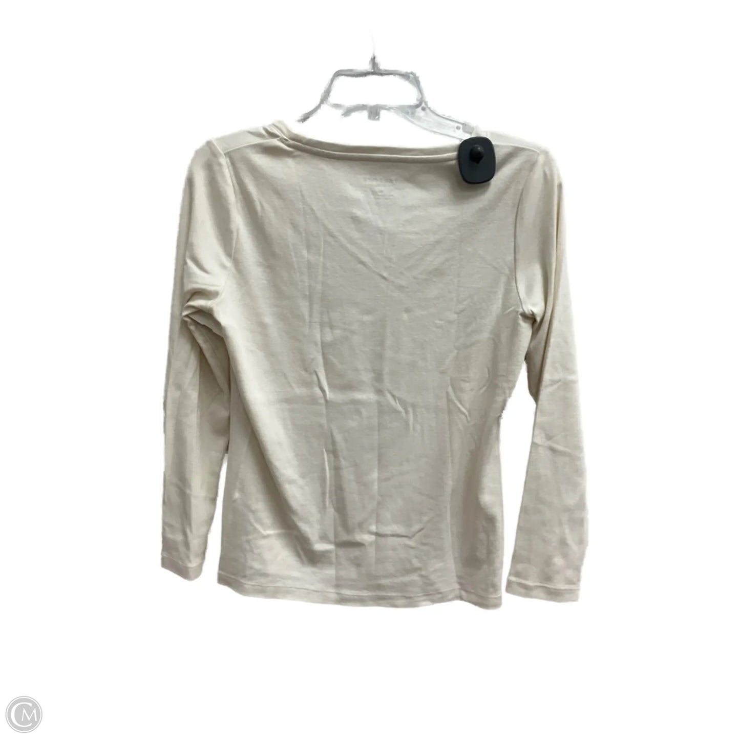 Top Long Sleeve Basic By Talbots In Cream, Size: Mp