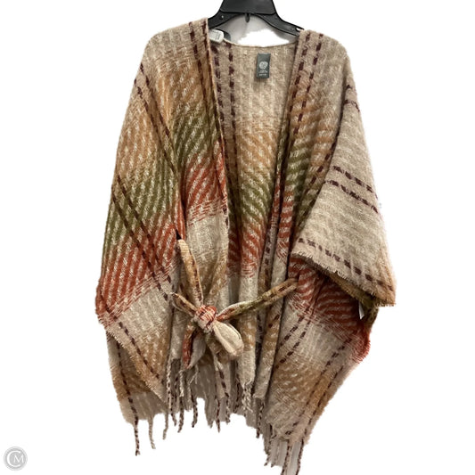 Poncho By Vince Camuto In Brown & Red, Size: Osfm