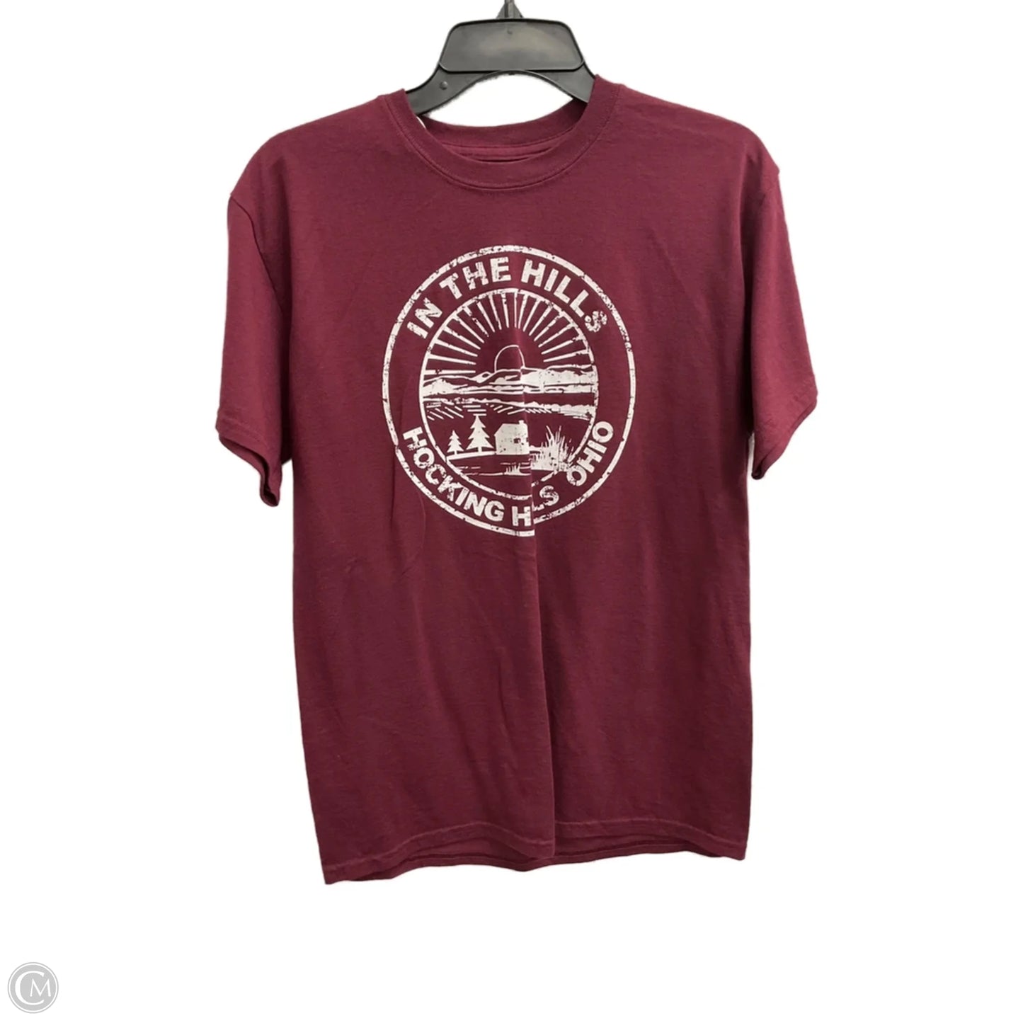 Top Short Sleeve By Gildan In Maroon, Size: M