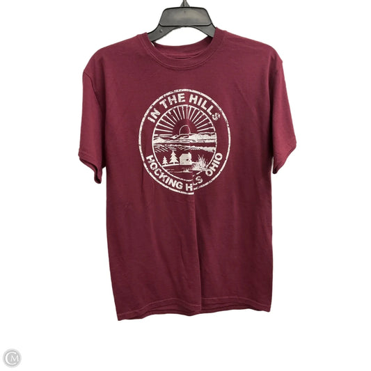 Top Short Sleeve By Gildan In Maroon, Size: M
