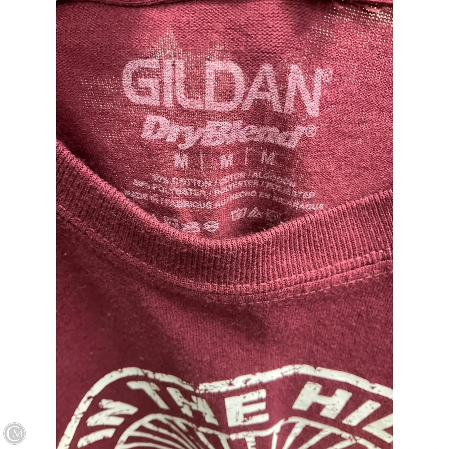 Top Short Sleeve By Gildan In Maroon, Size: M