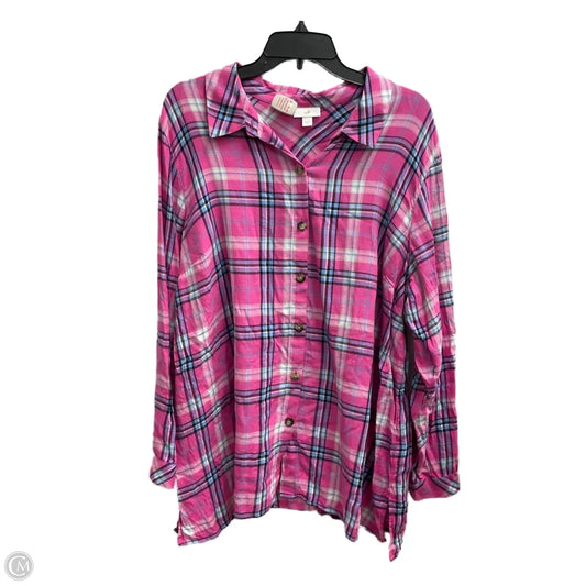 Blouse Long Sleeve By J. Jill In Pink, Size: 2x