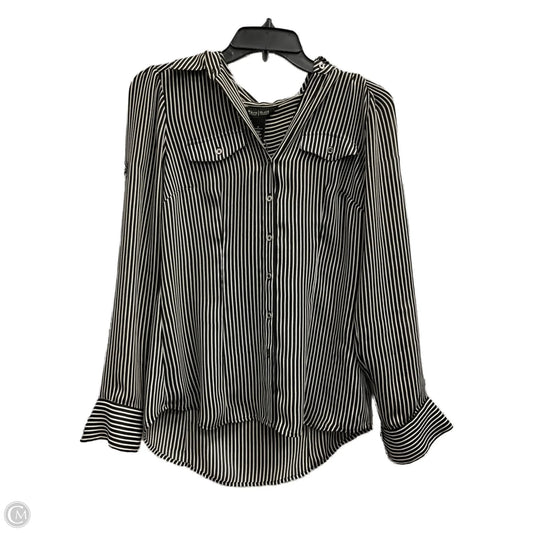 Blouse Long Sleeve By White House Black Market In Black & White, Size: 0