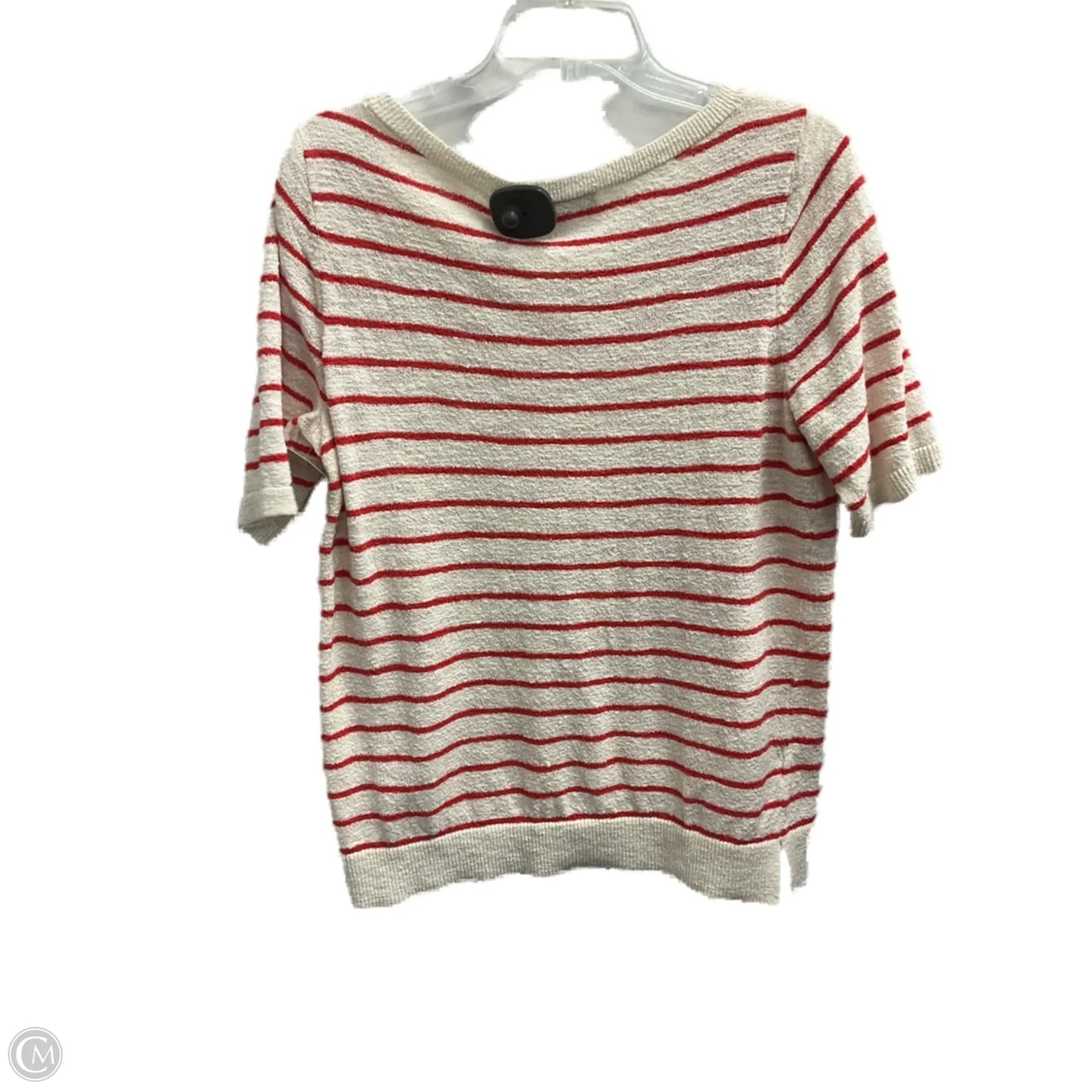 Top Short Sleeve By Loft In Red & White, Size: L