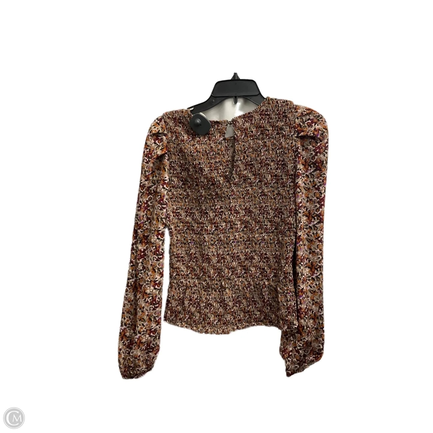 Top Long Sleeve By Evereve In Floral Print, Size: M