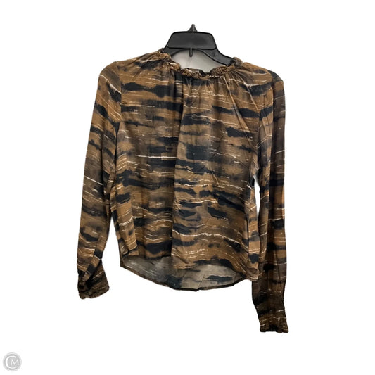 Top Long Sleeve By Cloth & Stone In Black & Brown, Size: Xs