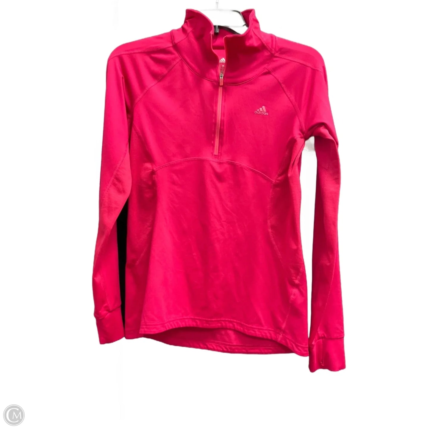 Athletic Top Long Sleeve Collar By Adidas In Pink, Size: S
