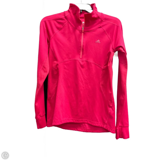 Athletic Top Long Sleeve Collar By Adidas In Pink, Size: S
