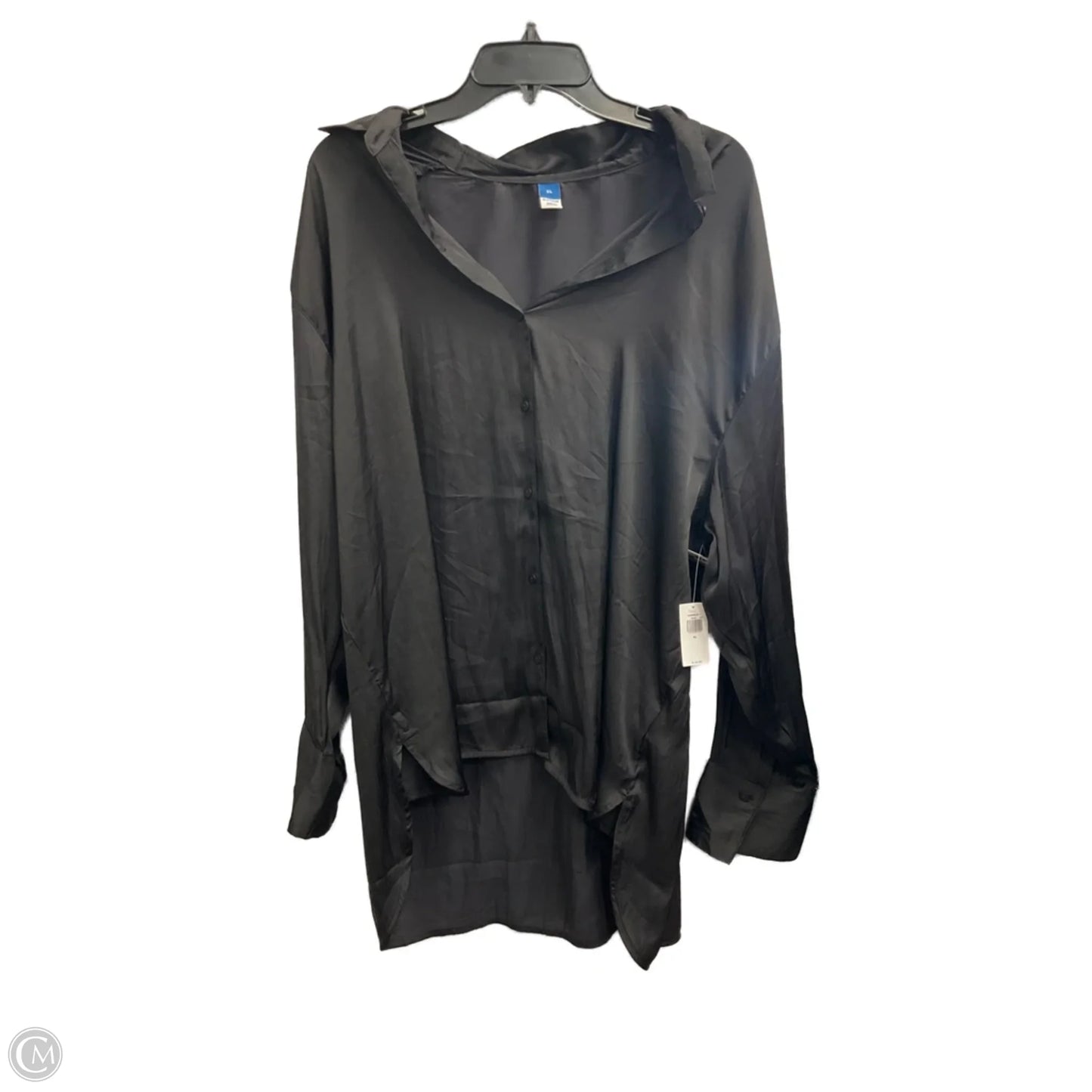 Blouse Long Sleeve By Old Navy In Black, Size: Xl