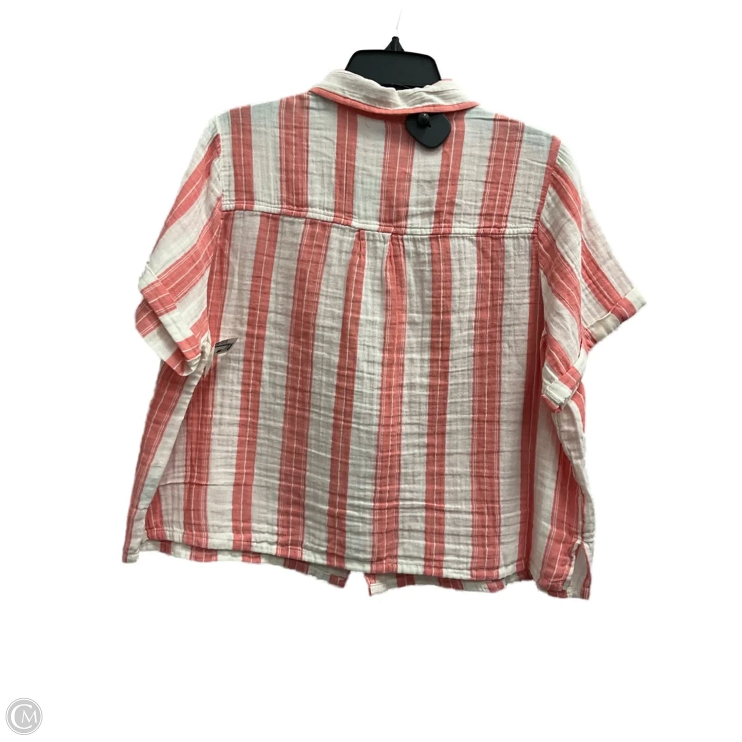 Top Short Sleeve By Old Navy In Pink & White, Size: L