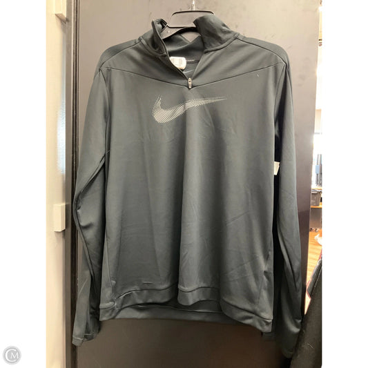 Athletic Top Long Sleeve Collar By Nike Apparel In Black, Size: L