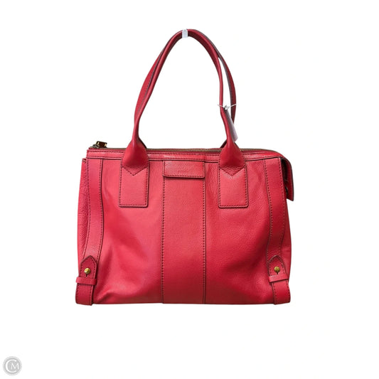 Handbag Leather By Fossil, Size: Medium