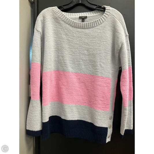 Sweater By Talbots In Grey & Pink, Size: Lp