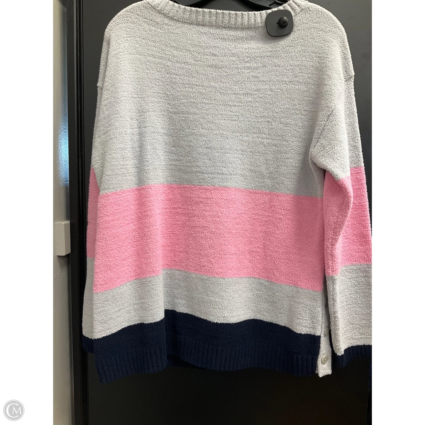 Sweater By Talbots In Grey & Pink, Size: Lp