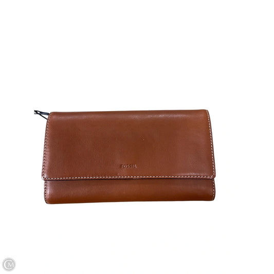 Wallet Leather By Fossil, Size: Medium