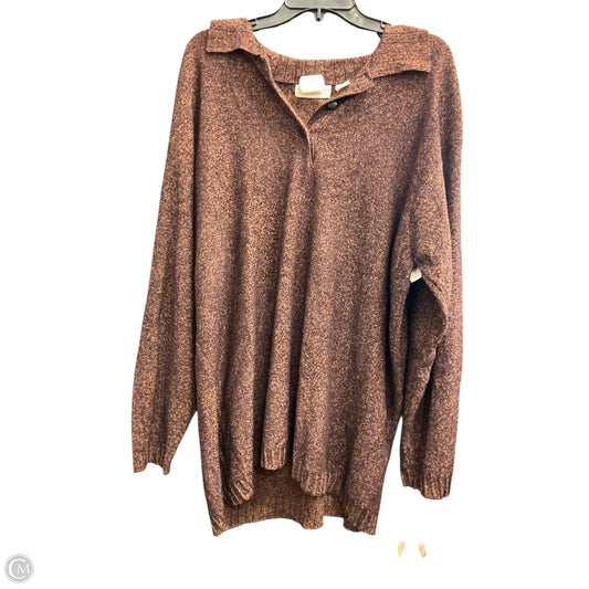Top Long Sleeve By Elisabeth In Orange & Purple, Size: 2x