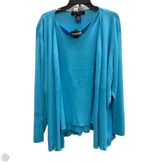 Top 2pc Sleeveless By Dialogue Qvc In Blue, Size: 3x