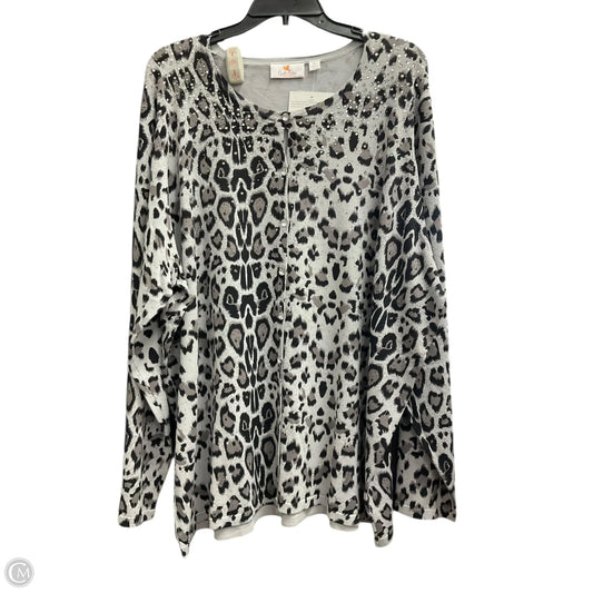 Cardigan By Clothes Mentor In Animal Print, Size: 3x