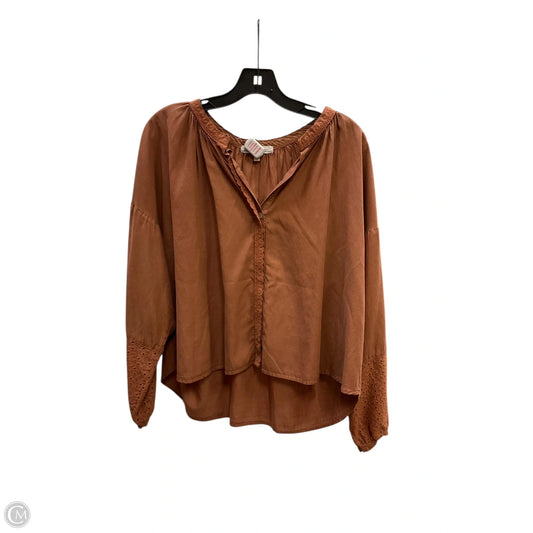Top Long Sleeve By Red Haute In Orange, Size: M