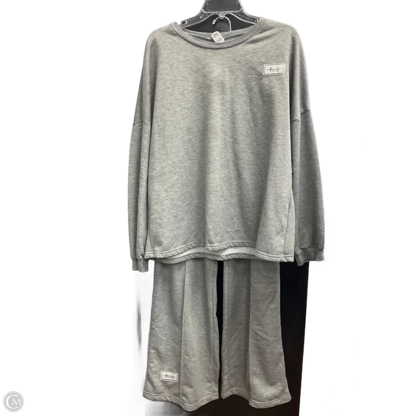 Top 2pc Long Sleeve By Clothes Mentor In Grey, Size: Xl