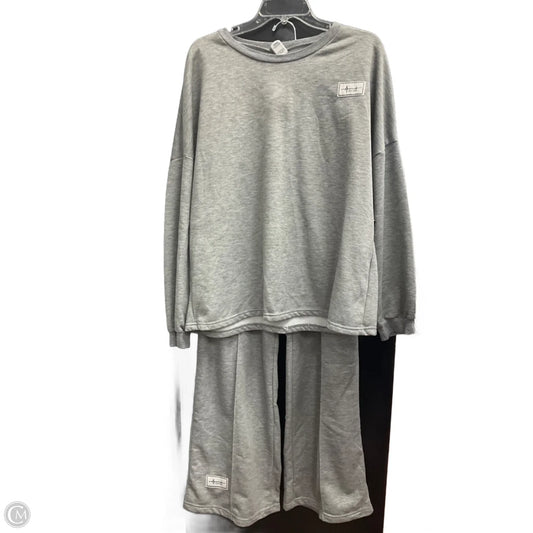 Top 2pc Long Sleeve By Clothes Mentor In Grey, Size: Xl
