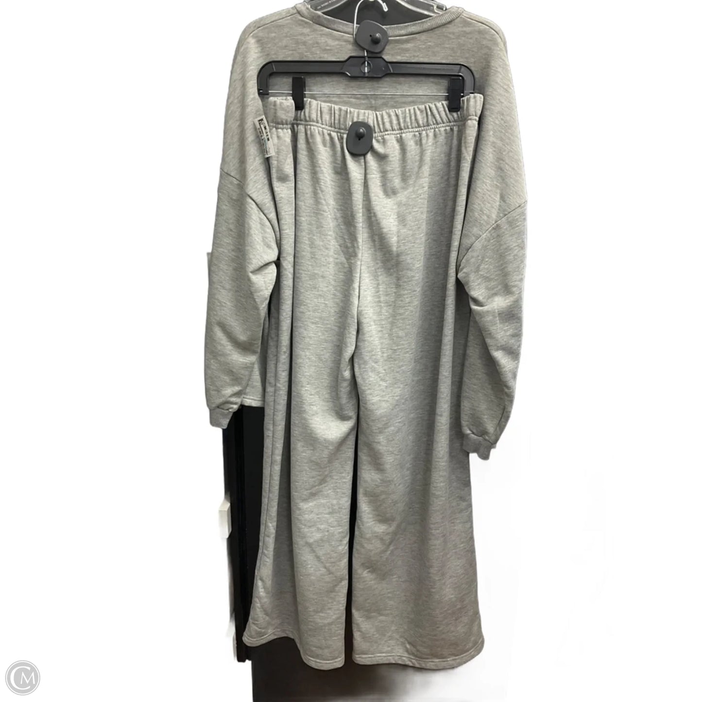 Top 2pc Long Sleeve By Clothes Mentor In Grey, Size: Xl
