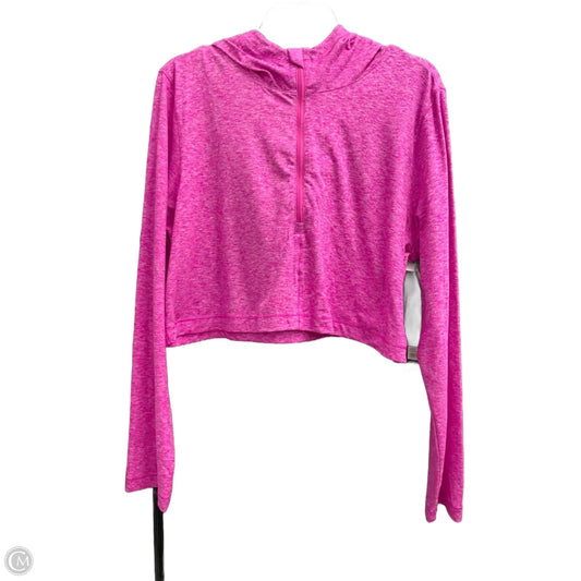 Athletic Top Long Sleeve Hoodie By 90 Degrees By Reflex In Pink, Size: L