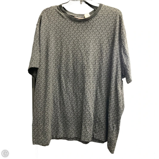 Top Short Sleeve Designer By Michael Kors In Black & Grey, Size: Xxl