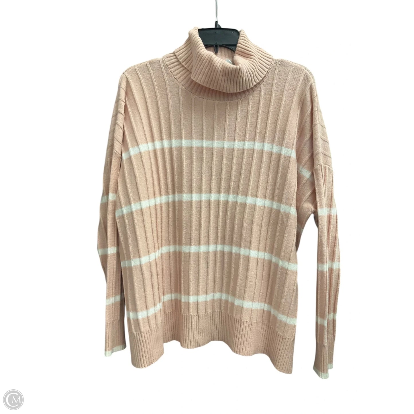 Sweater By Calvin Klein In Pink & White, Size: M