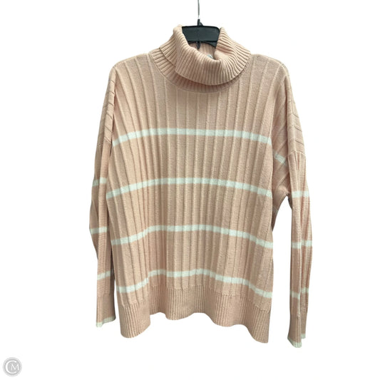 Sweater By Calvin Klein In Pink & White, Size: M