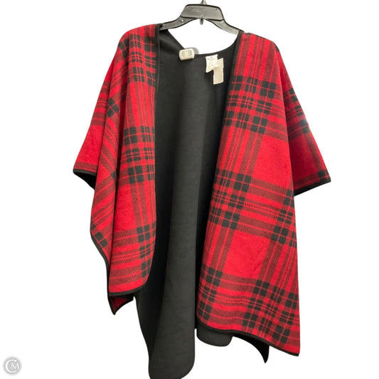 Poncho By Woolrich In Black & Red, Size: Osfm