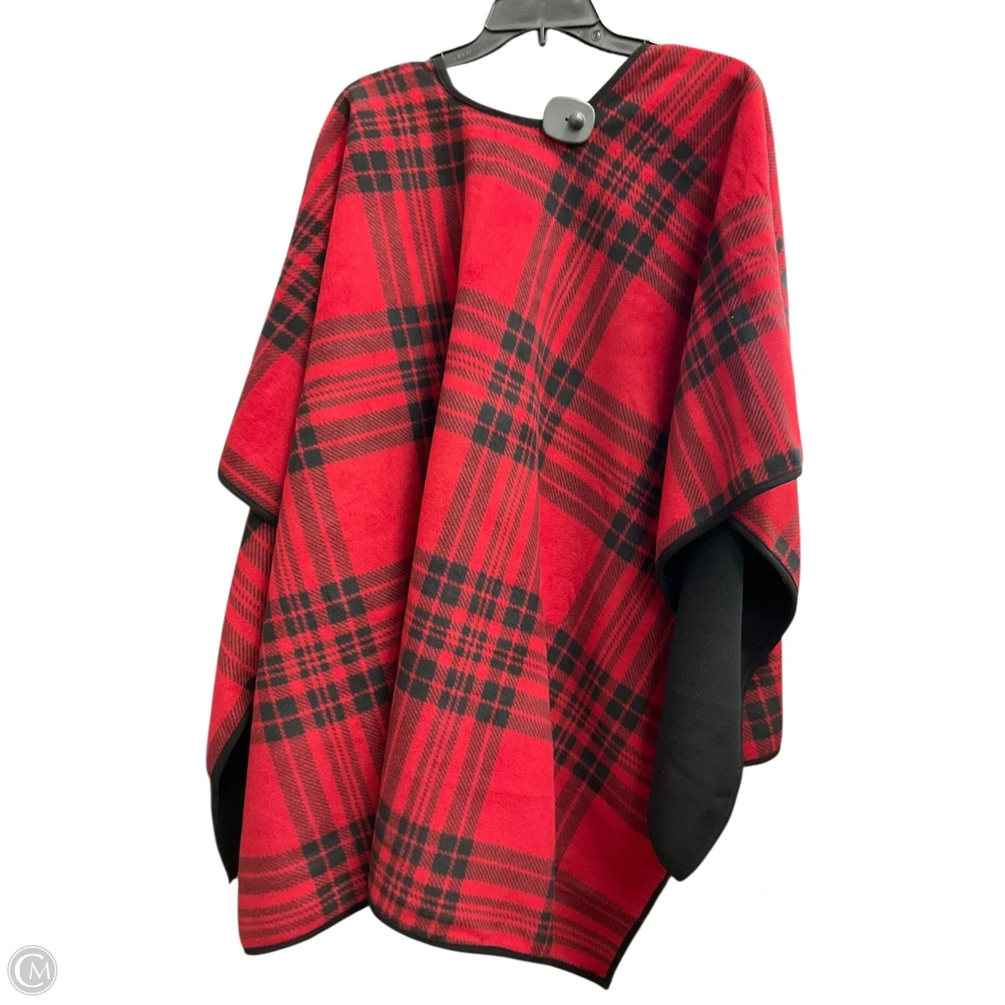 Poncho By Woolrich In Black & Red, Size: Osfm