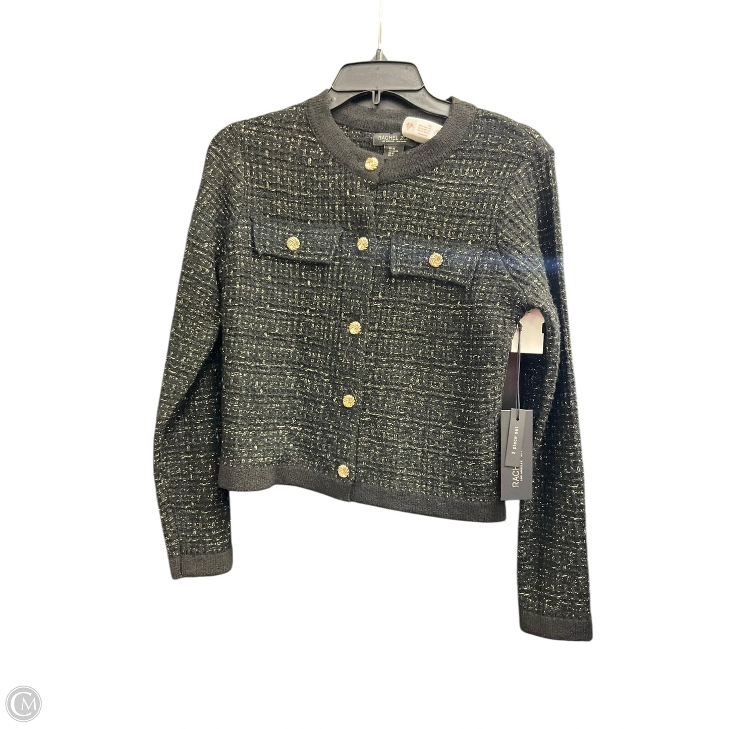 Skirt Suit 2pc By Rachel Zoe In Black & Gold, Size: Xs